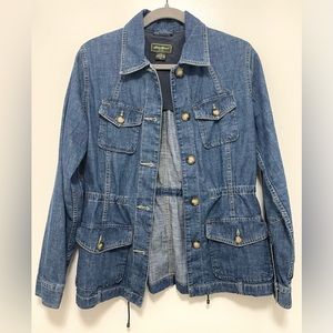 Eddie Bauer lightweight denim jacket with cinched waist
